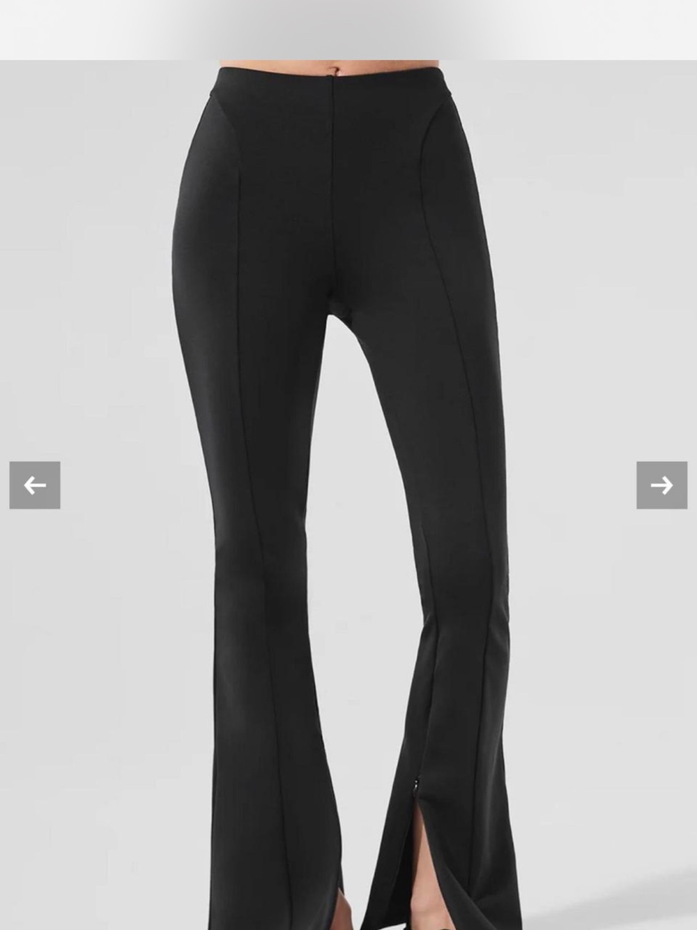 ALO Yoga Black Split-Hem Flared Track Pants